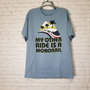 Monorail Shirt Adult Large Mens DIsney Parks Blue My Other Ride is a Monorail